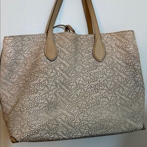 Chic Beige Patterned Tote Bag